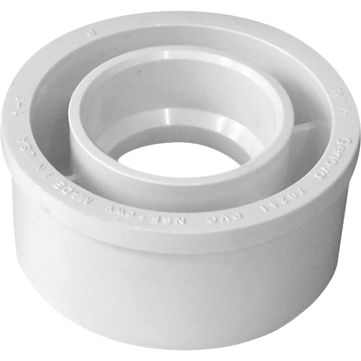 Charlotte Pipe 3 In. SPG x 2 In. Hub Schedule 40 DWV Reducing PVC Bushing