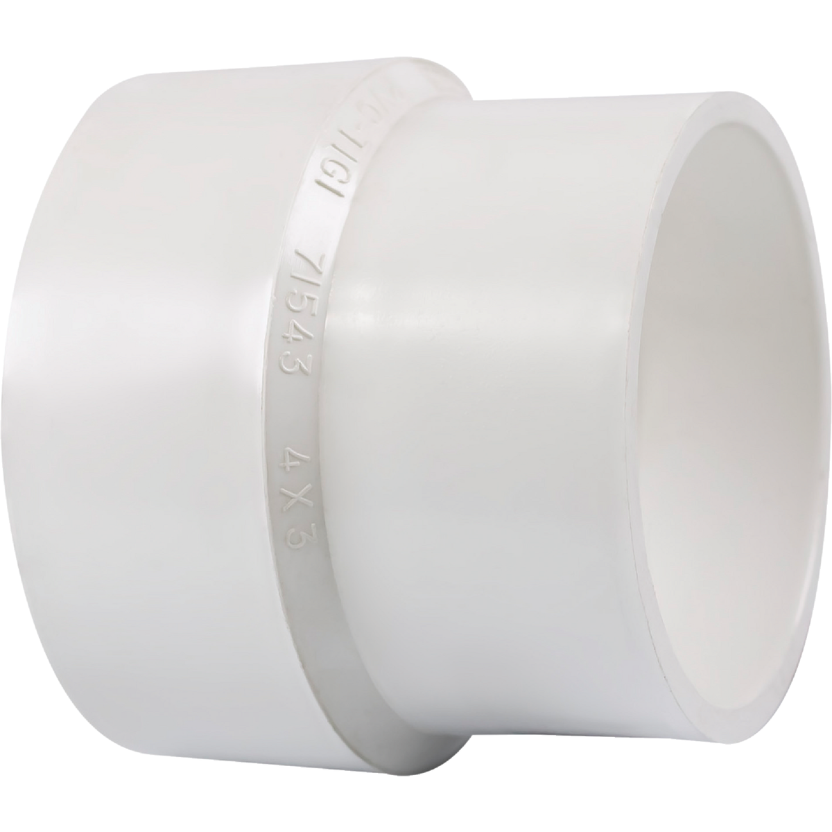 Charlotte Pipe 4 In. Hub x 3 In. Hub Schedule 40 DWV PVC Adapter Coupling
