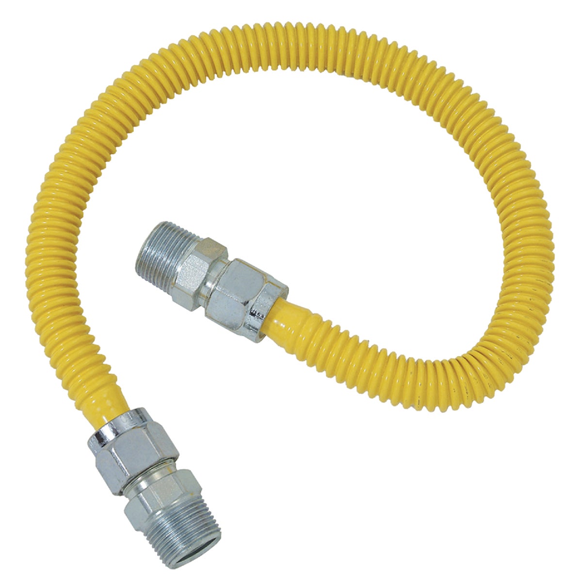 Dormont 5/8 In. OD x 72 In. Coated Stainless Steel Gas Connector, 1/2 In. MIP (Tapped 3/8 In. FIP) x 1/2 In. MIP (Tapped 3/8 In. FIP) Image 1