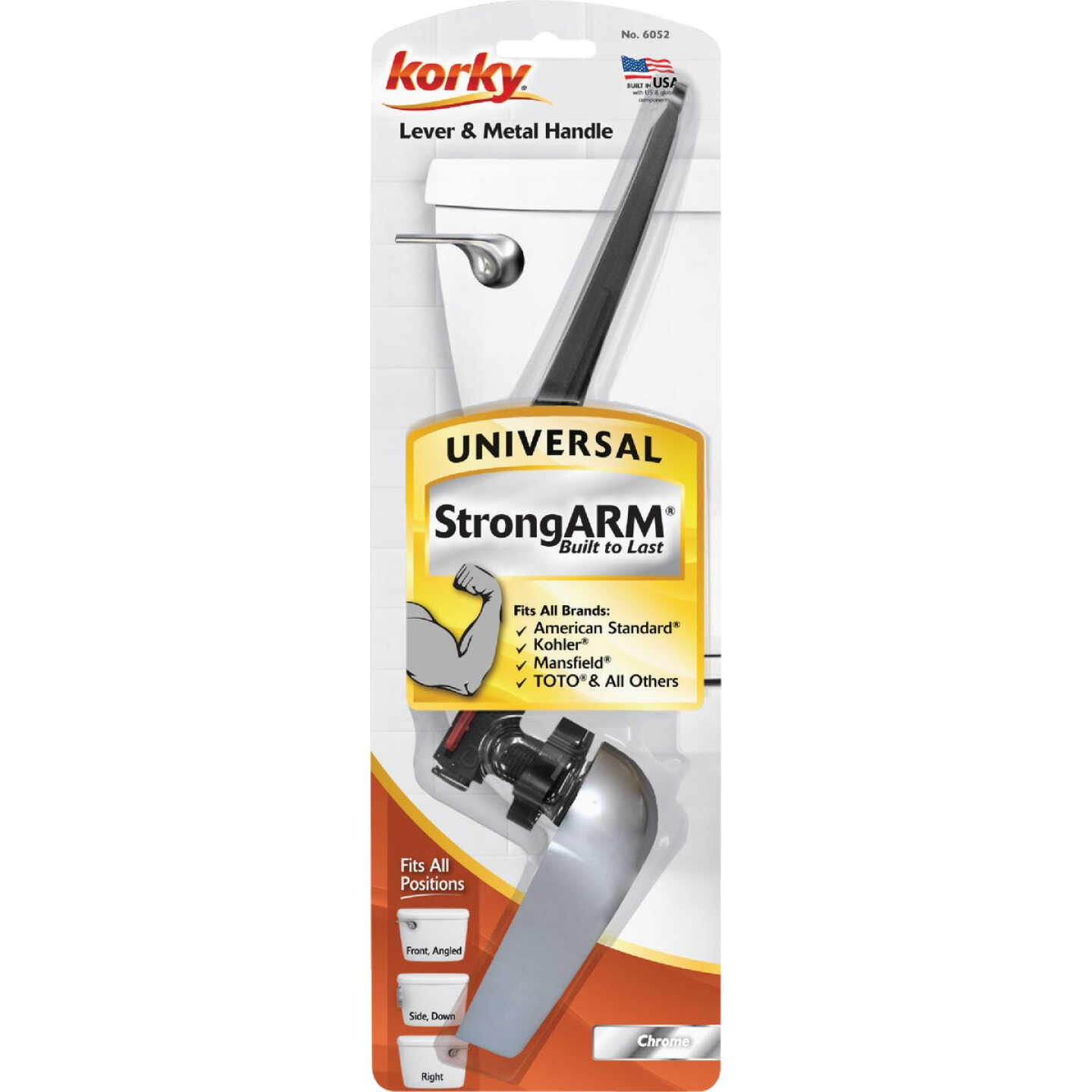 Korky StrongARM Universal Chrome Tank Lever with Wave Style Handle Image 4