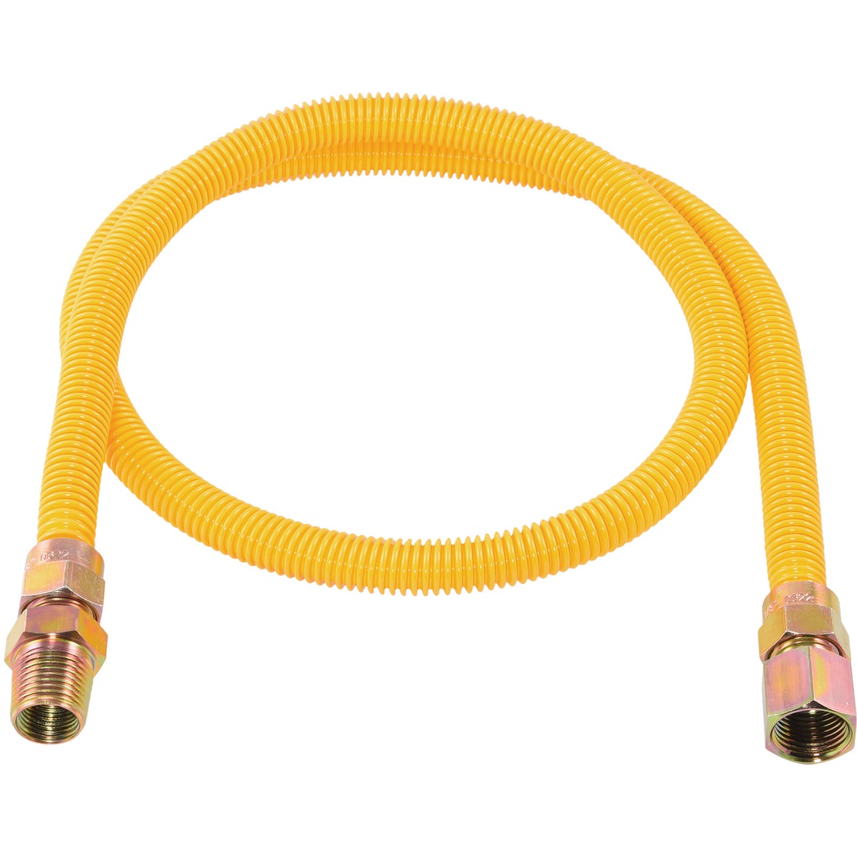 Eastman 3/8 In. OD x 48 In. 1/2 In. FIP x 1/2 In. MIP (Tapped 3/8 In. FIP) Coated Stainless Steel Gas Connector Image 1