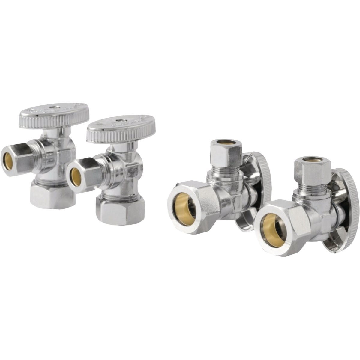 SharkBite 1/2 In. Compression x 3/8 In. Compression Quarter Turn Angle Valve (4-Pack)