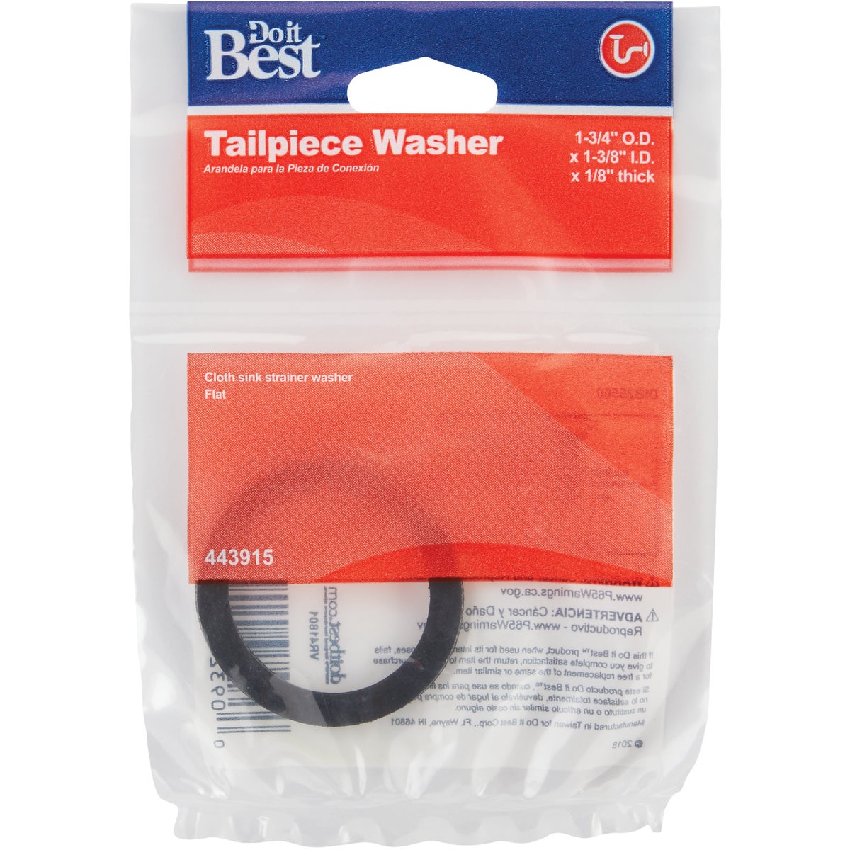 Do it Best 1-3/4 In. x 1-3/8 In. Black Rubber Slip Joint Washer Image 2