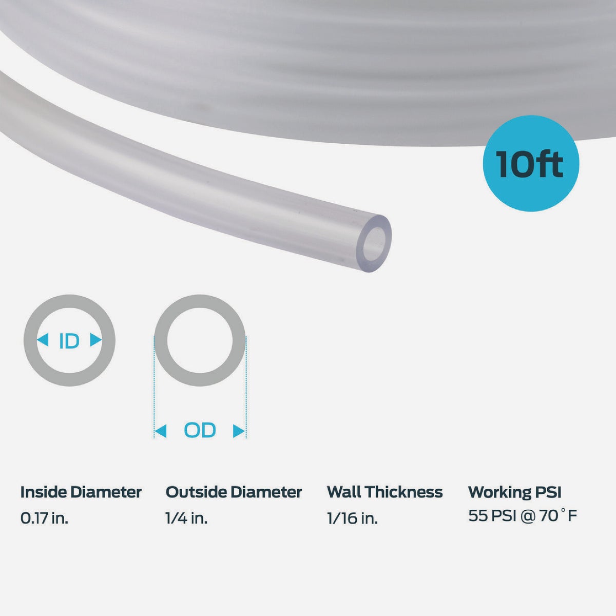 Eastman EZ-Flo 10 Ft. Clear Vinyl Tubing 1/16 In. ID x 1/4 In. OD Image 5