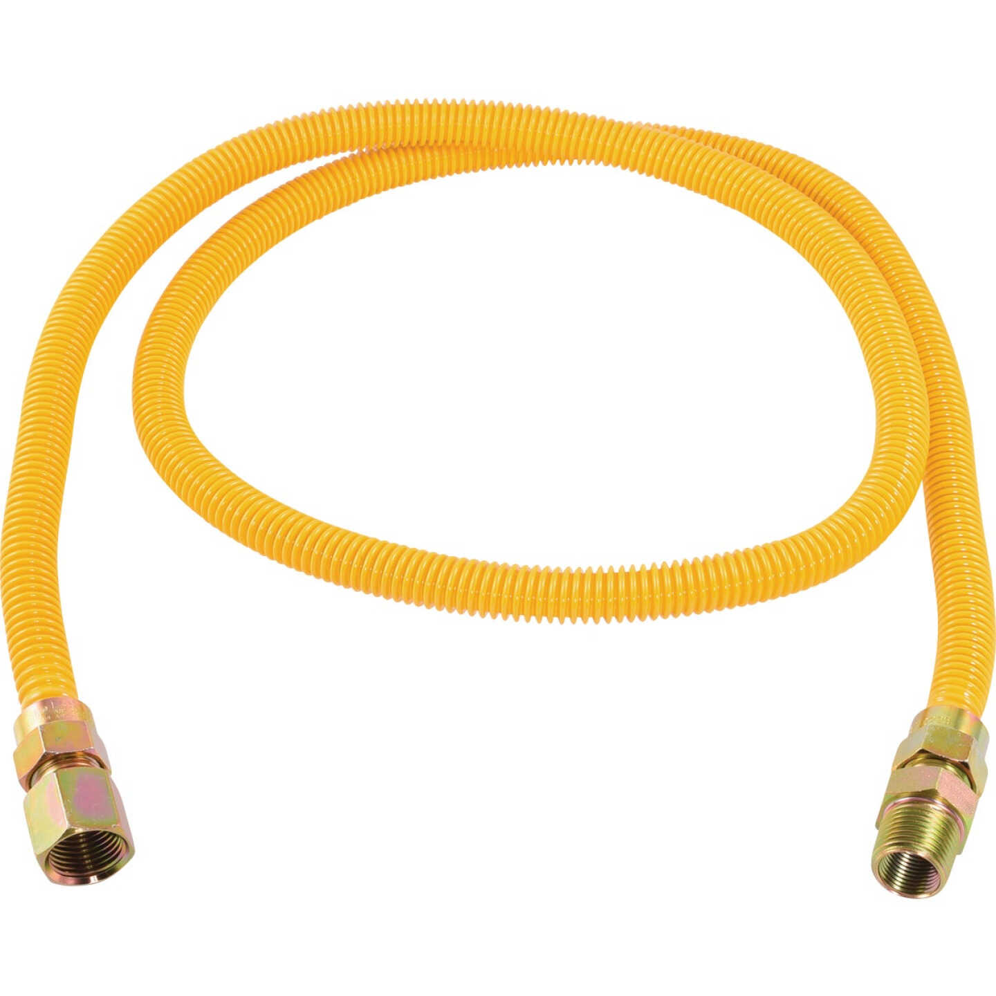 Eastman 3/8 In. OD x 60 In. 1/2 In. FIP x 1/2 In. MIP (Tapped 3/8 In. FIP) Coated Stainless Steel Gas Connector Image 1