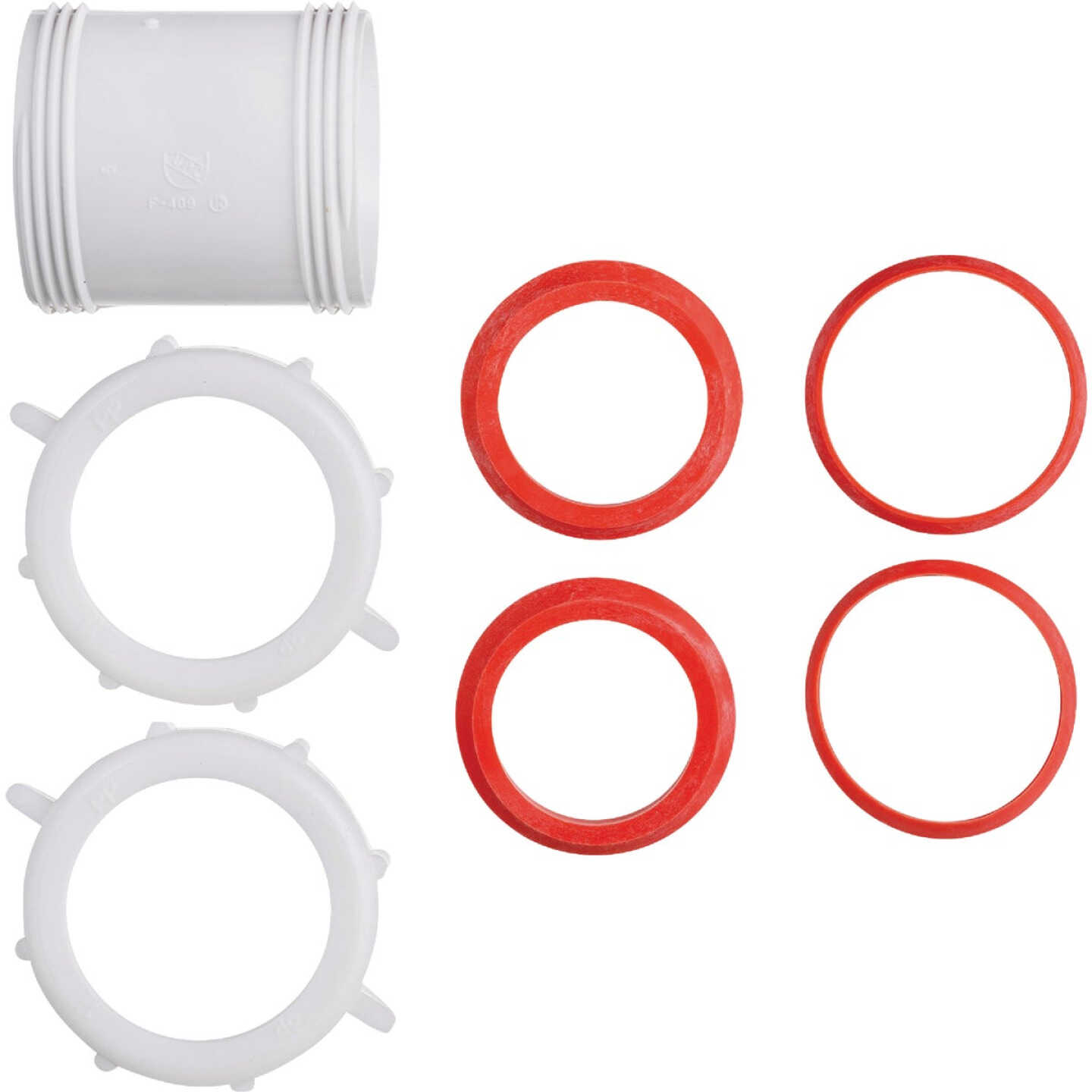 Keeney 1-1/2 In. White Polypropylene Straight Extension Coupling Image 5
