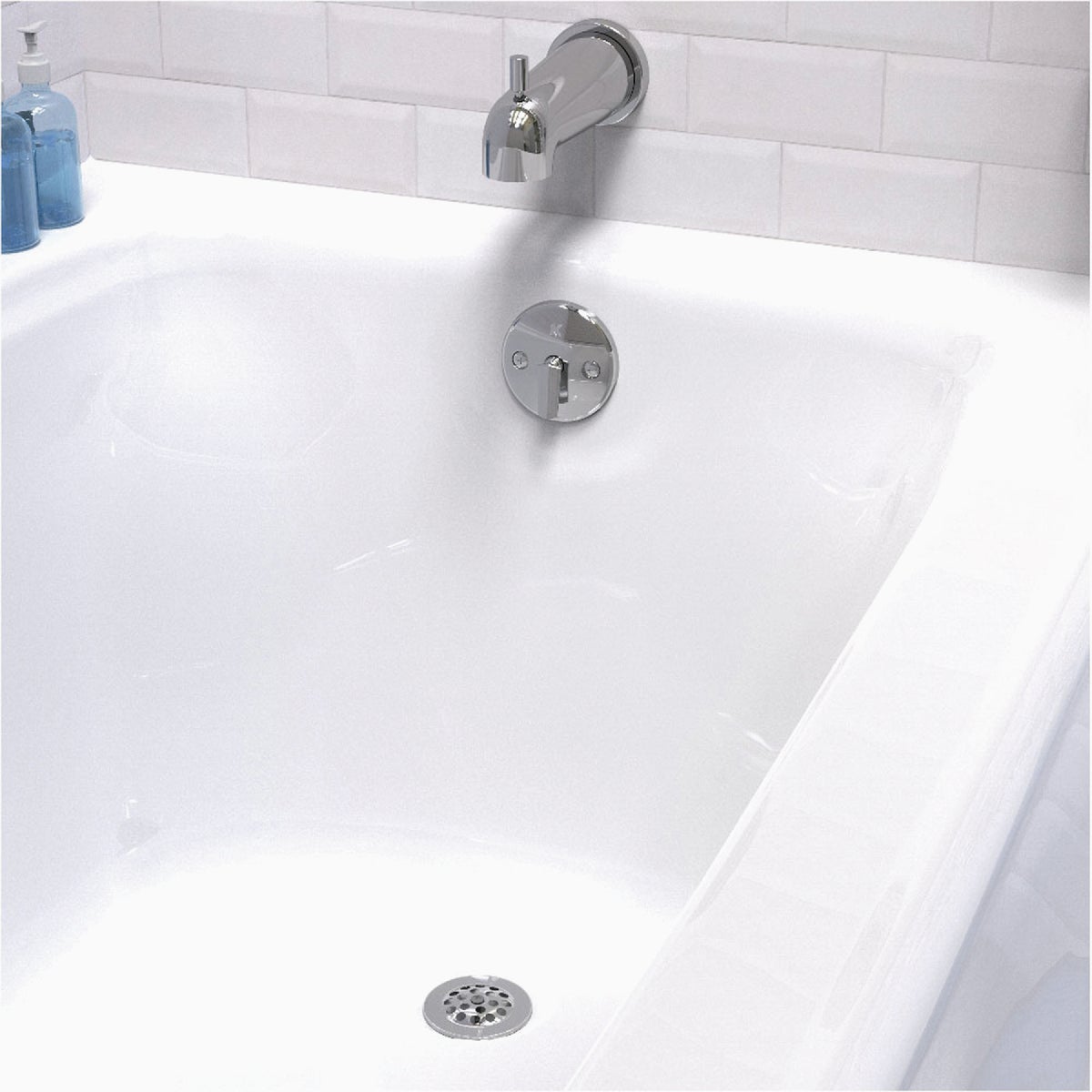 Keeney Black Plastic Trip Lever Bath Drain with Polished Chrome Trim and Strainer & Dome Grid Image 3