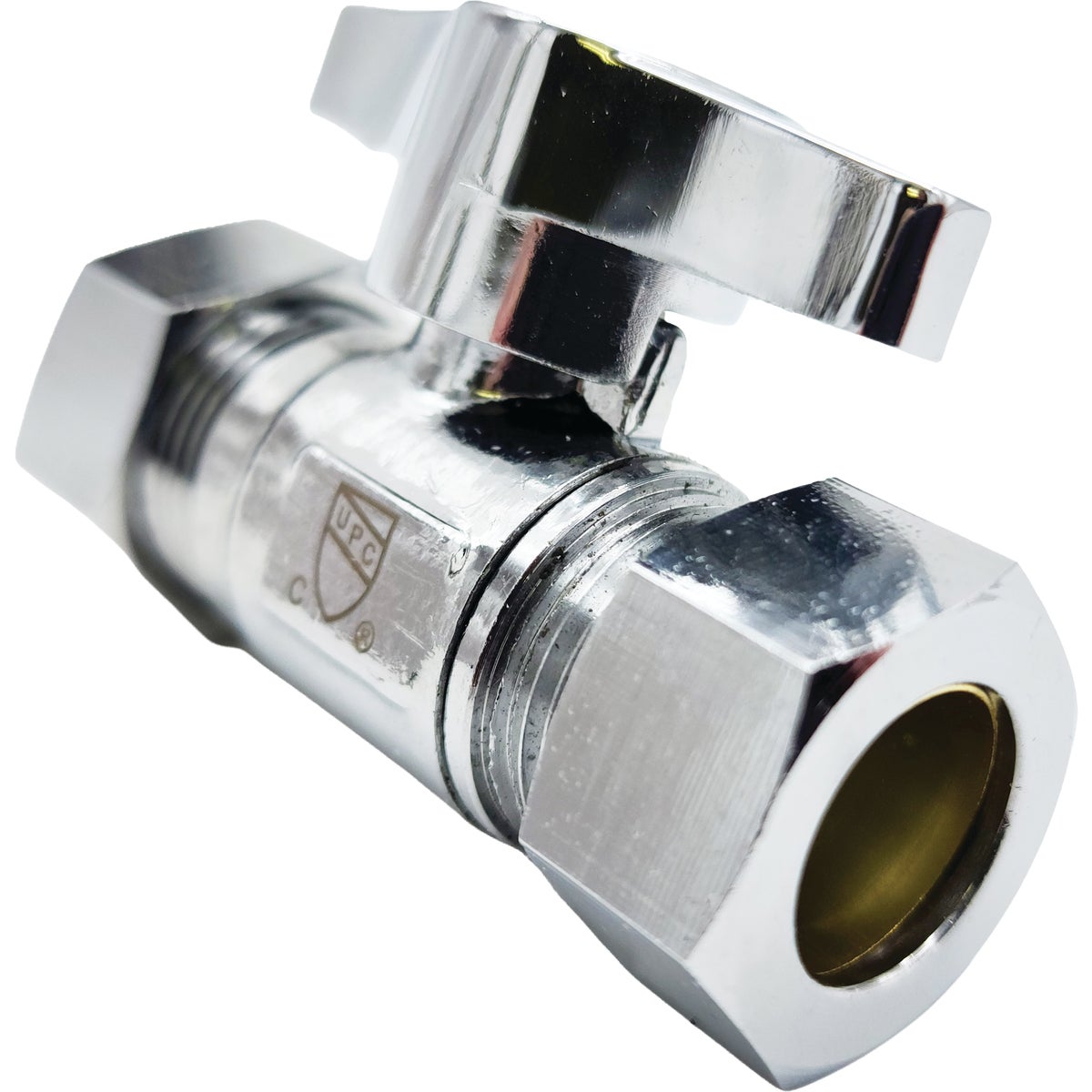 SharkBite 1/2 In. Comp x 1/2 In. Comp Quarter-Turn Compression Straight Stop Valve