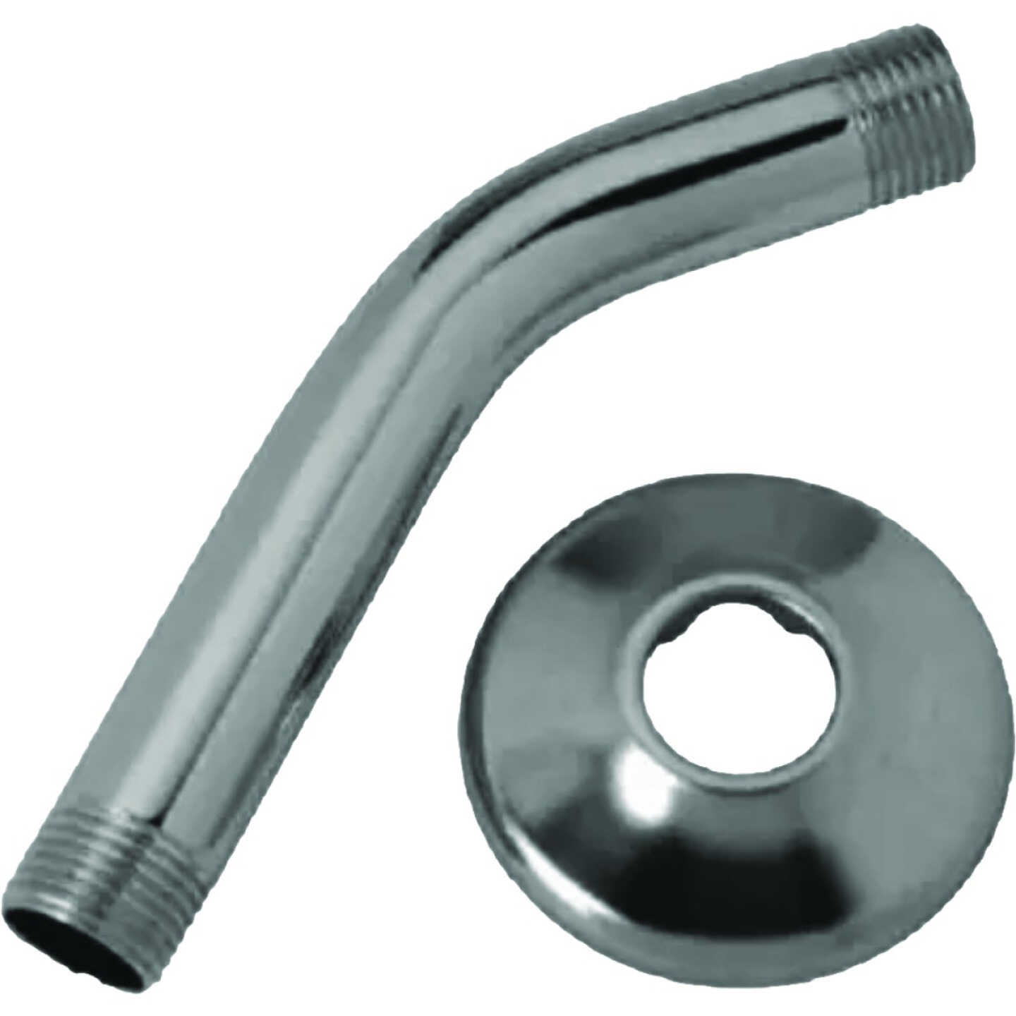 Master Plumber 1/2 In. Male Iron Pipe x 6 In. Chrome Shower Arm & Flange Image 1