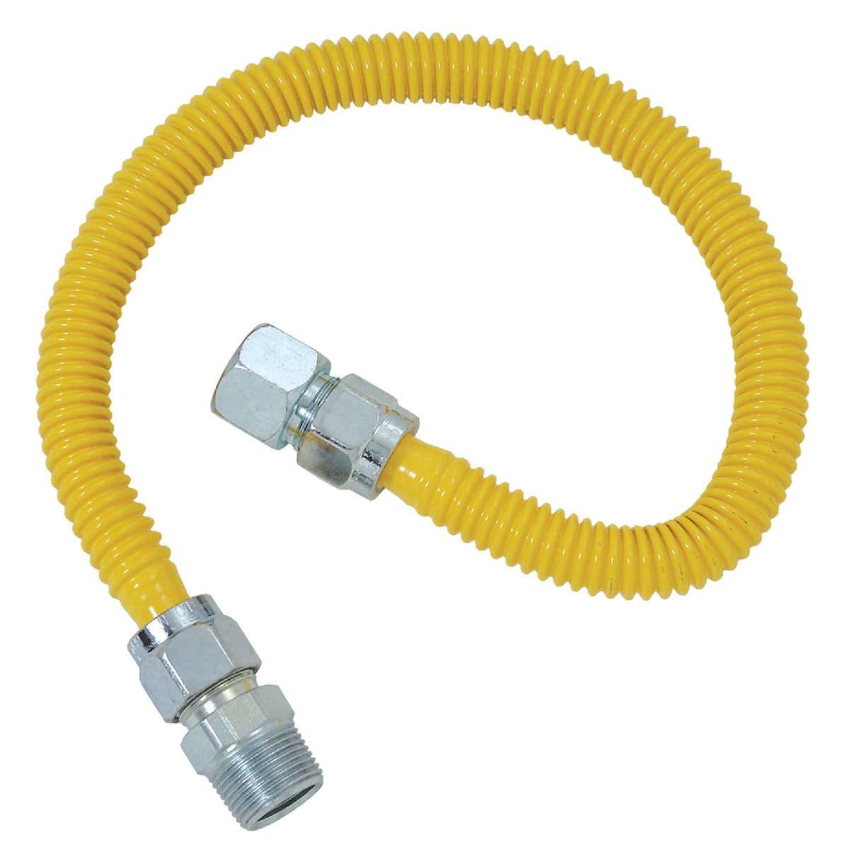 Dormont 5/8 In. OD x 48 In. Coated Stainless Steel Gas Connector, 3/4 In. FIP x 3/4 In. MIP (Tapped 1/2 In. FIP) Image 1