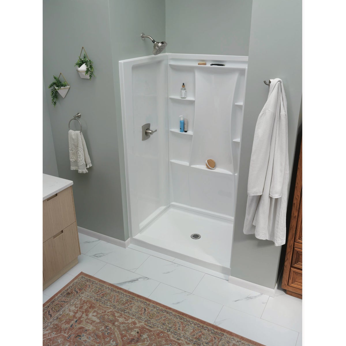 Delta 48 In. x 34 In. Gloss White Classic 500 Shower Base Image 3