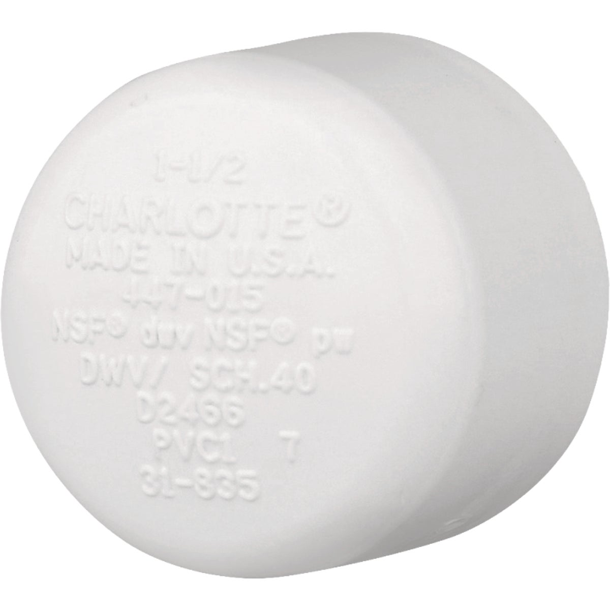 Charlotte Pipe 1-1/2 In. Solvent Weld PVC DWV Schedule 40 Cap