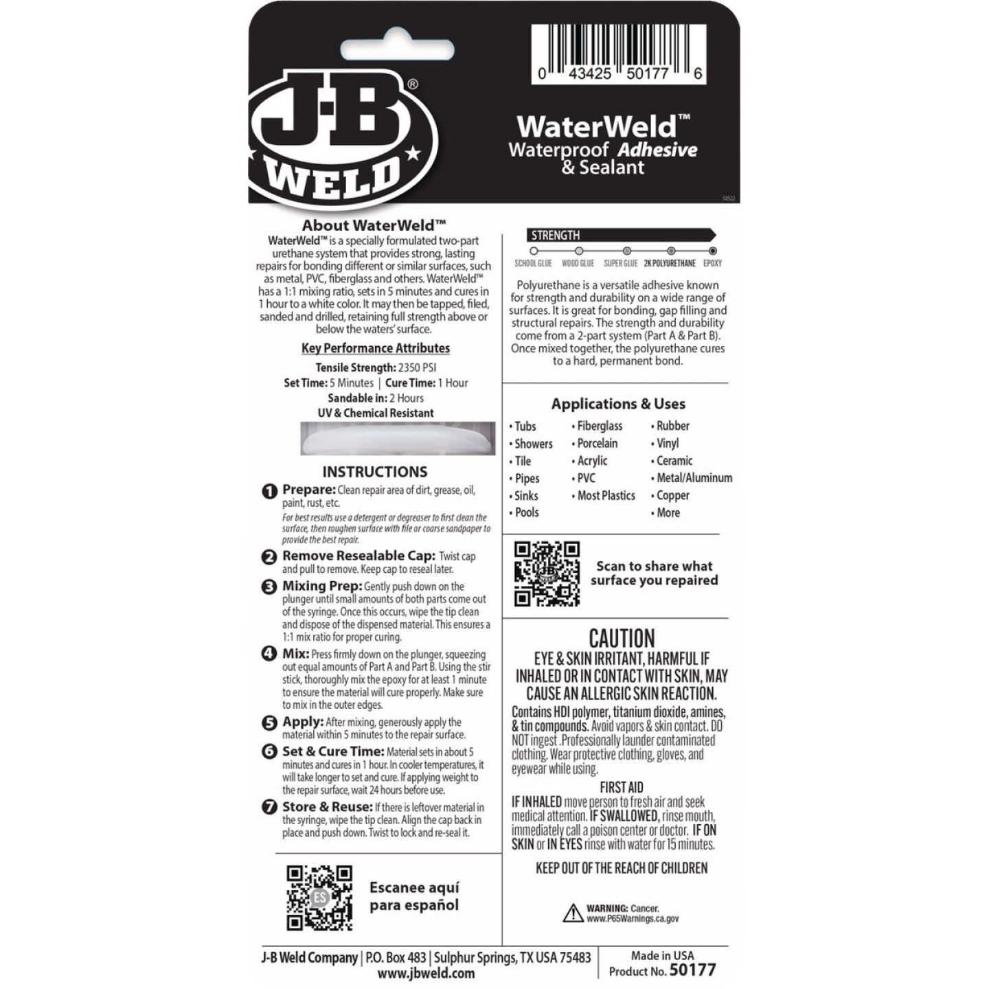 J-B Weld 25 ml Waterweld Syringe Image 6
