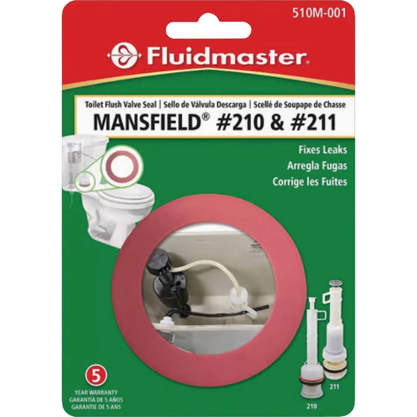 Fluidmaster Replacement Flush Valve Seal Mansfield #210 & #211 Toilet Image 1