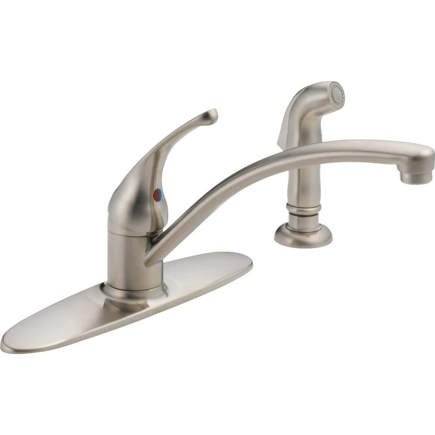 Delta Foundations Stainless Steel Kitchen Faucet With Side Spray Image 1