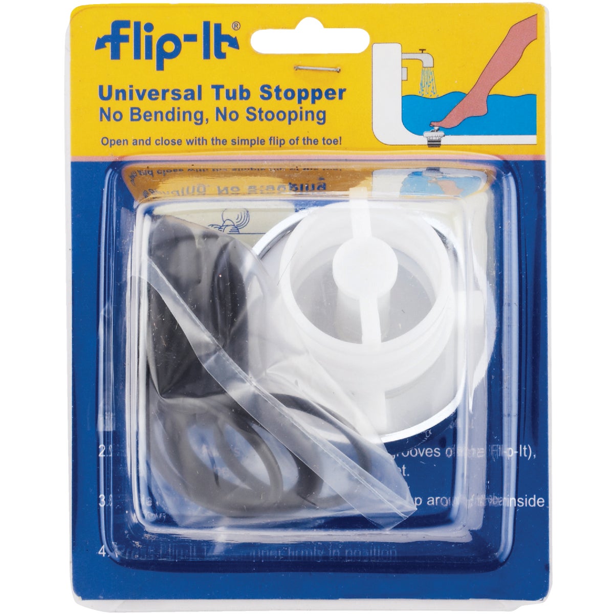 PPP Flip-it Fit All Bathtub Drain Stopper with Chrome Finish Image 2