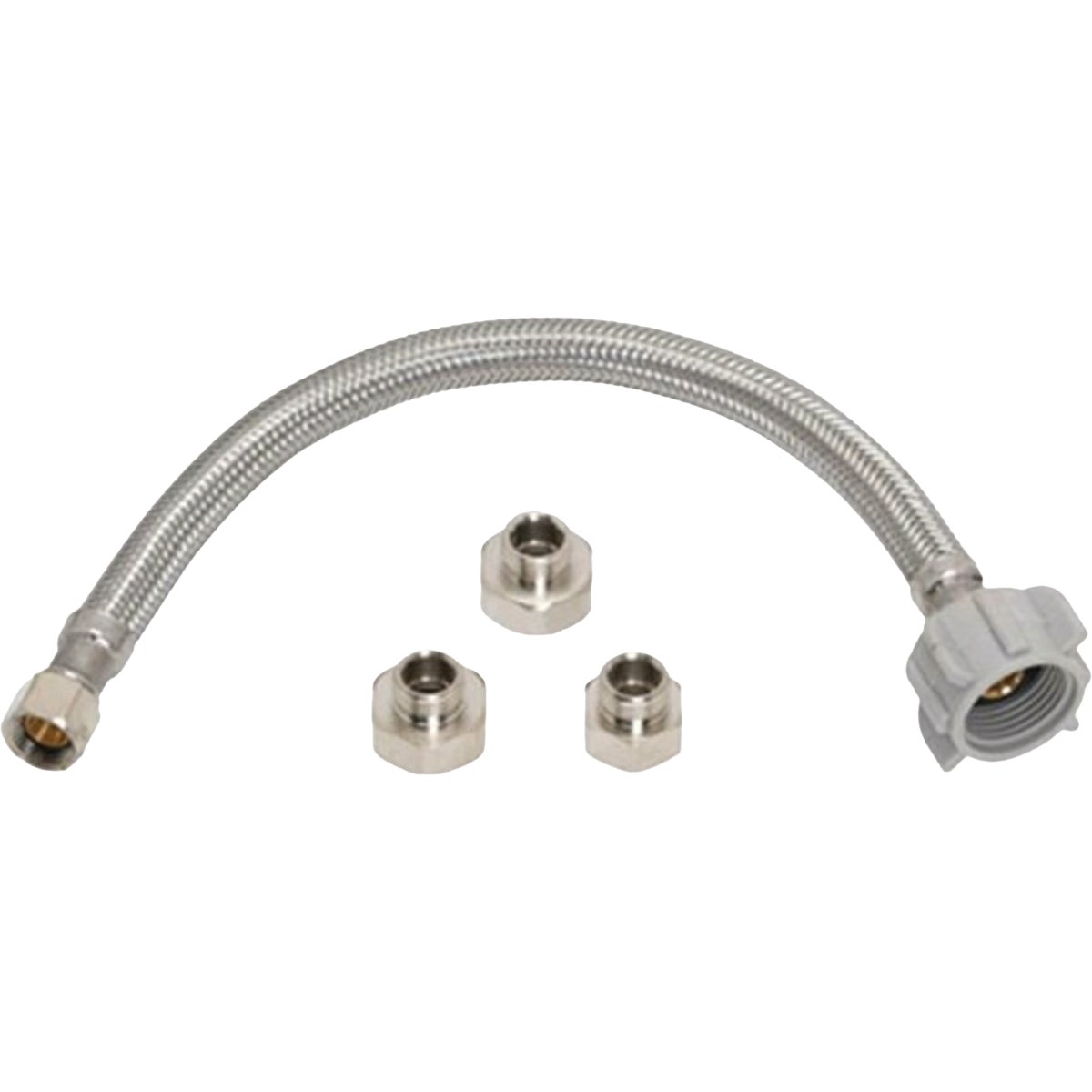 Homewerks 3/8 In. OD x 7/8 In. BC x 20 In. Braided Stainless Steel Universal Toilet Supply Line