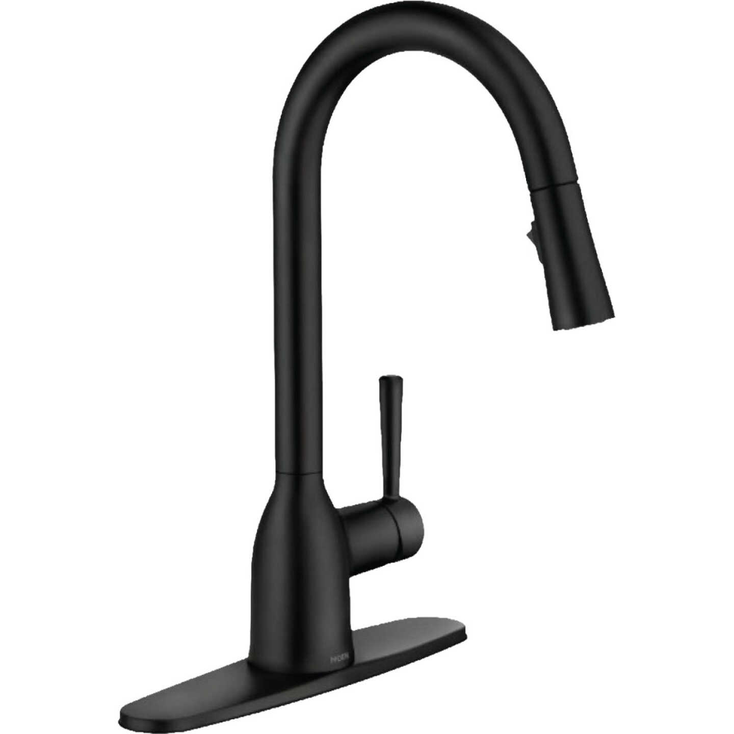 Moen Adler Matte Black High-Arc Single-Handle Kitchen Faucet Image 1