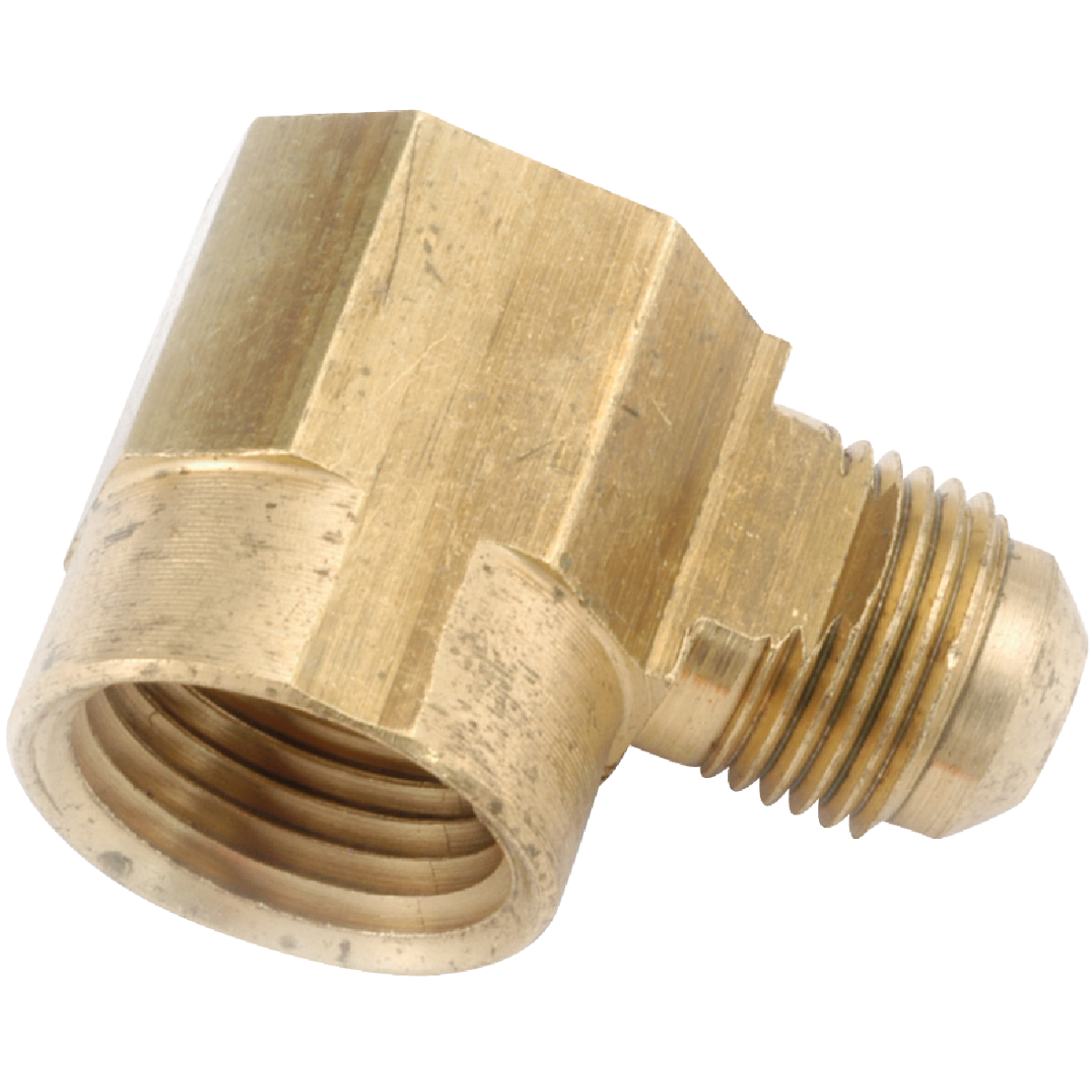 Anderson Metals 3/8 In. x 3/8 In. Female 90 Deg. Flare Brass Elbow (1/4 Bend) Image 1