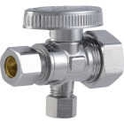 SharkBite 1/2 In.Compression x 3/8 In. OD Compression x 1/4 In. OD Compression Dual Outlet Stop Valve Image 3