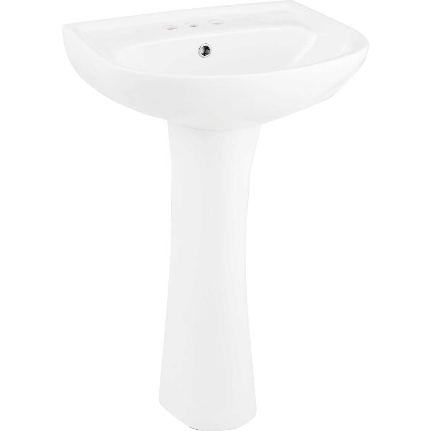 Common Goods Grove 21 In. White Pedestal Sink & Base Image 2