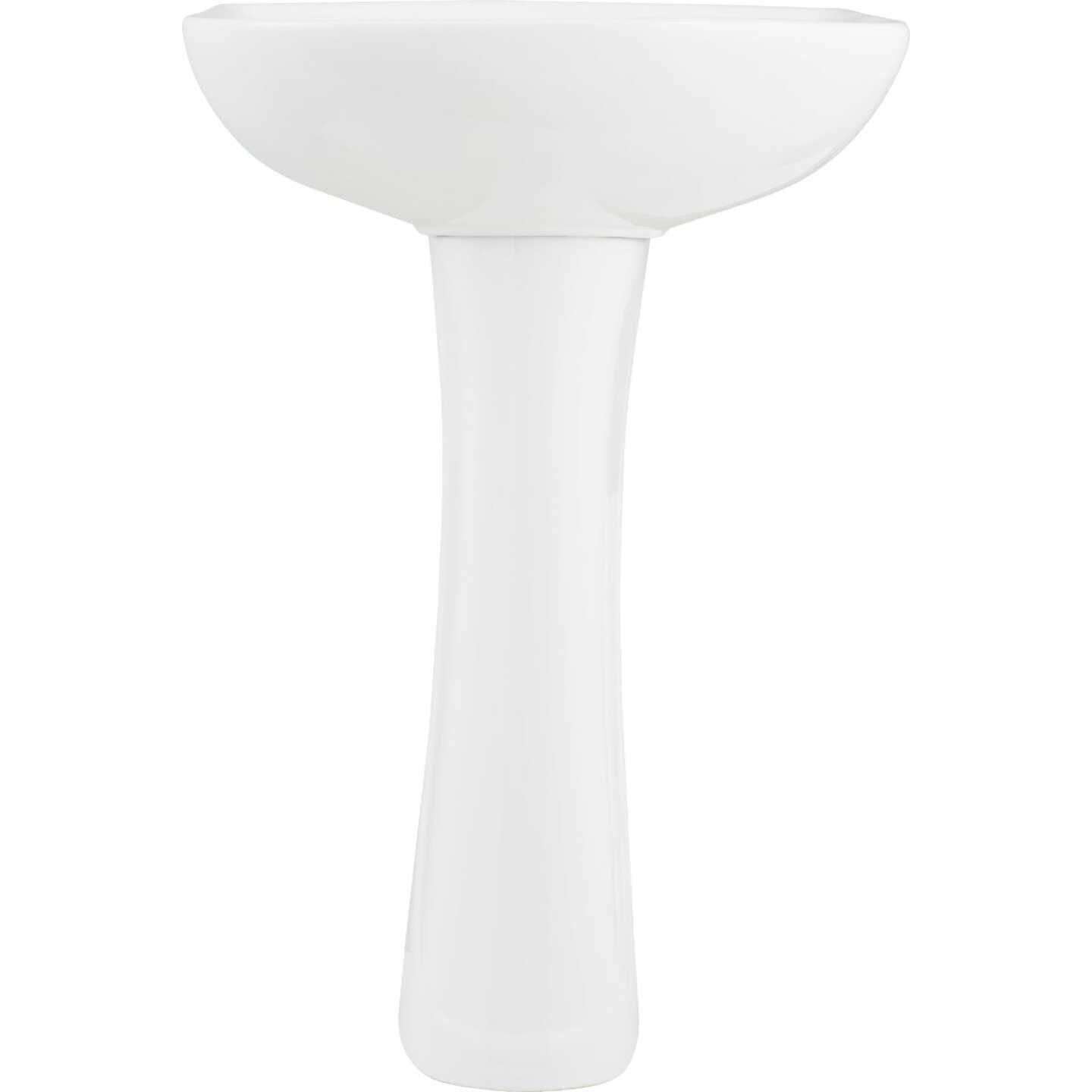 Common Goods Grove 21 In. White Pedestal Sink & Base Image 4