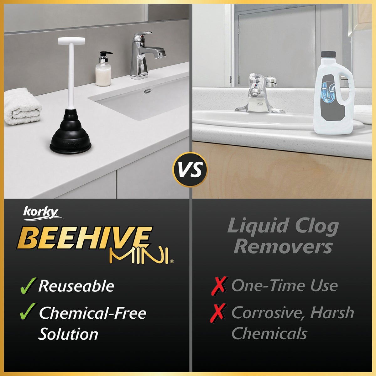 Korky BEEHIVE 5-1/2 In. Mini Sink & Drain Plunger Image 2