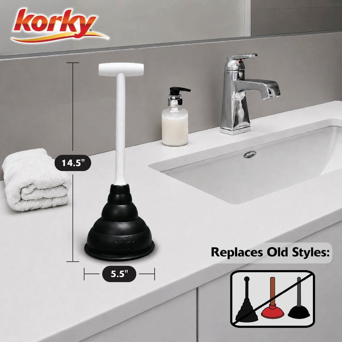 Korky BEEHIVE 5-1/2 In. Mini Sink & Drain Plunger Image 5