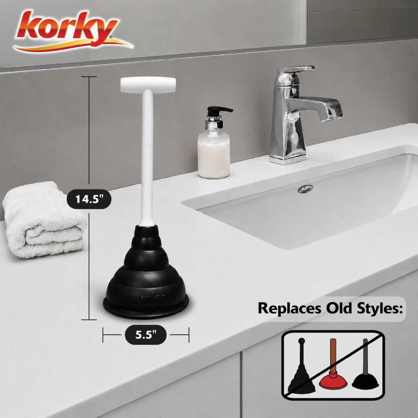 Korky BEEHIVE 5-1/2 In. Mini Sink & Drain Plunger Image 5