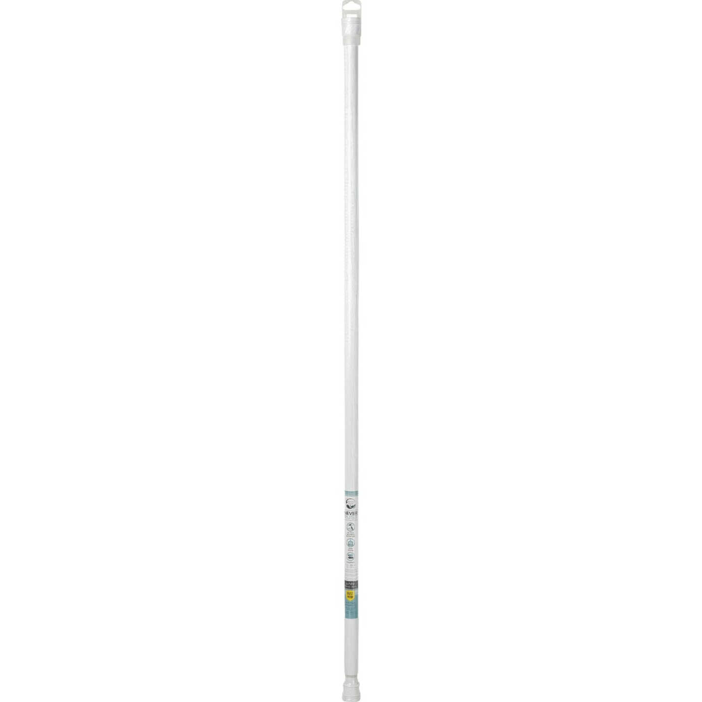 Zenith Zenna Home Straight 52 In. to 86 In. Adjustable Tension Shower Rod in White Image 2