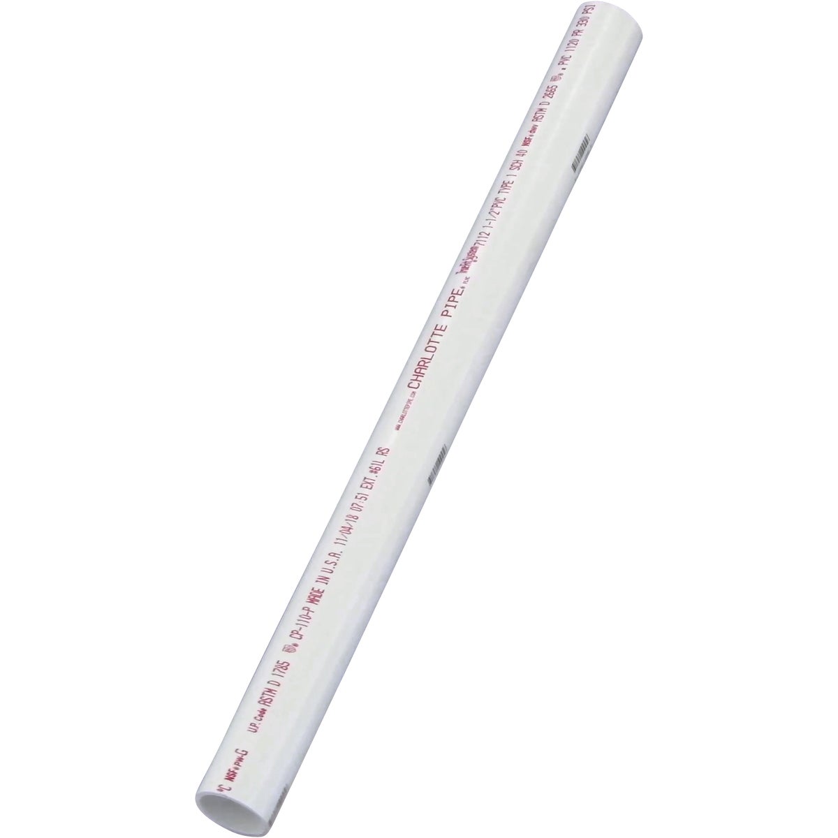 Charlotte Pipe 1-1/2 In. x 2 Ft. Schedule 40 PVC-DWV Solid Core Pipe