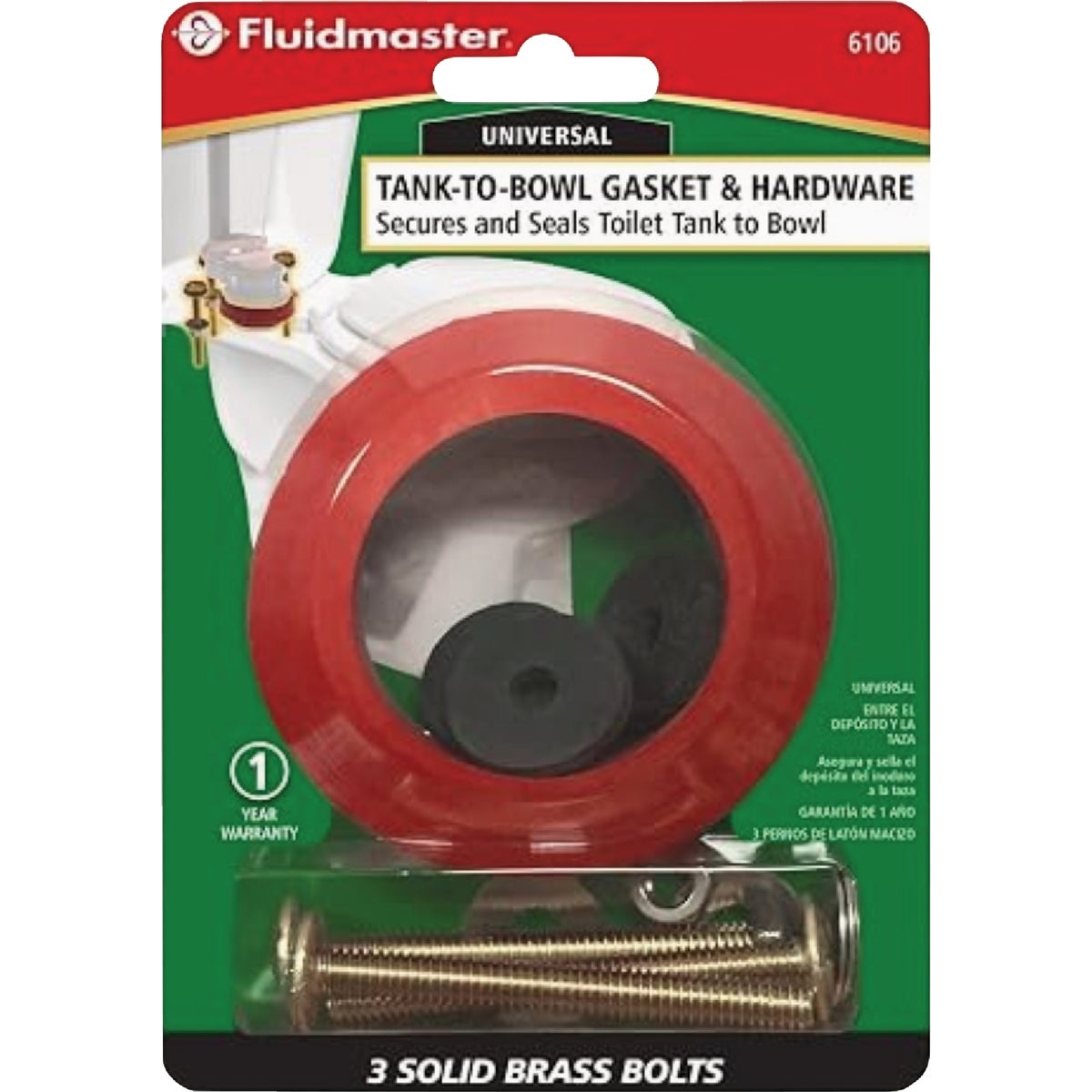 Fluidmaster 3 In. Bolts Tank-To-Bowl Gasket Kit Image 2