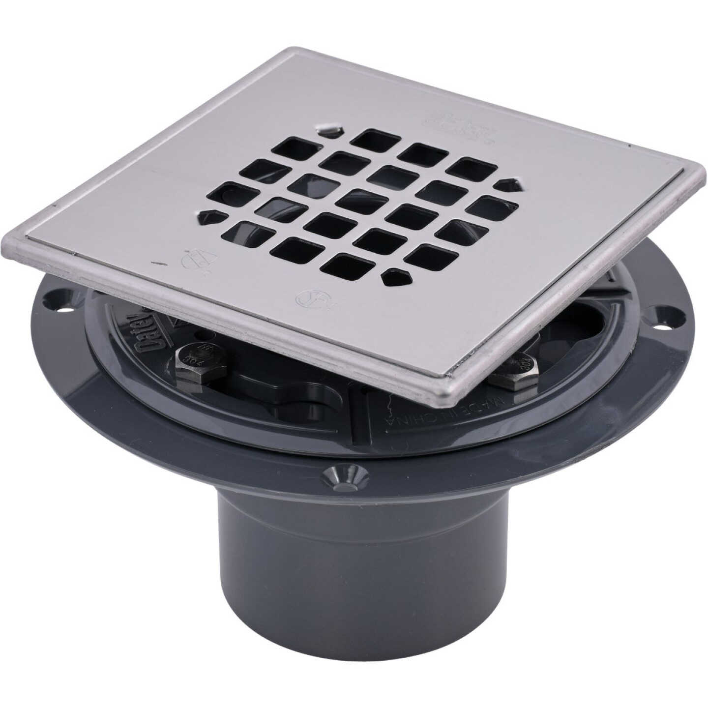 Oatey 130 Series 2 In. PVC Square Low Profile Shower Drain Image 1