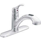 Moen Renzo 1-Handle Lever Pull-Out Kitchen Faucet, Chrome Image 1