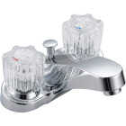 Home Impressions Chrome 2-Handle Knob 4 In. Centerset Bathroom Faucet with Pop-Up Image 1