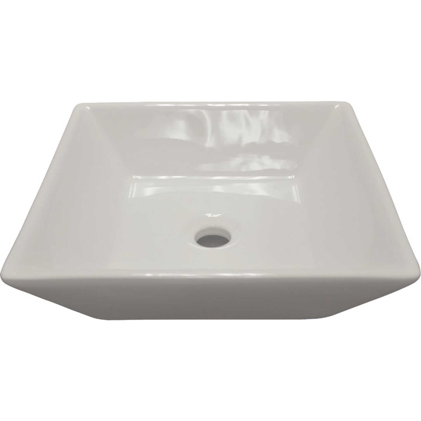 Compass Manufacturing Square White Vessel Bathroom Sink Image 1