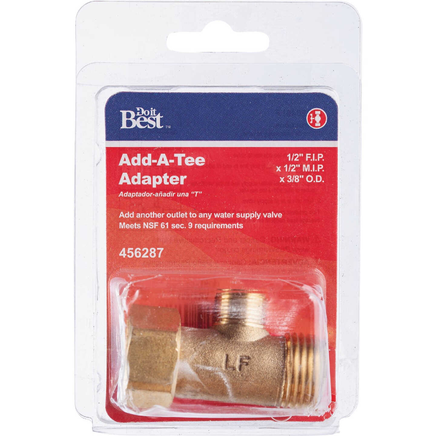 Do it Best 1/2 In. FIP x 1/2 In. MIP x 3/8 In. OD Brass Extender Tee Image 2