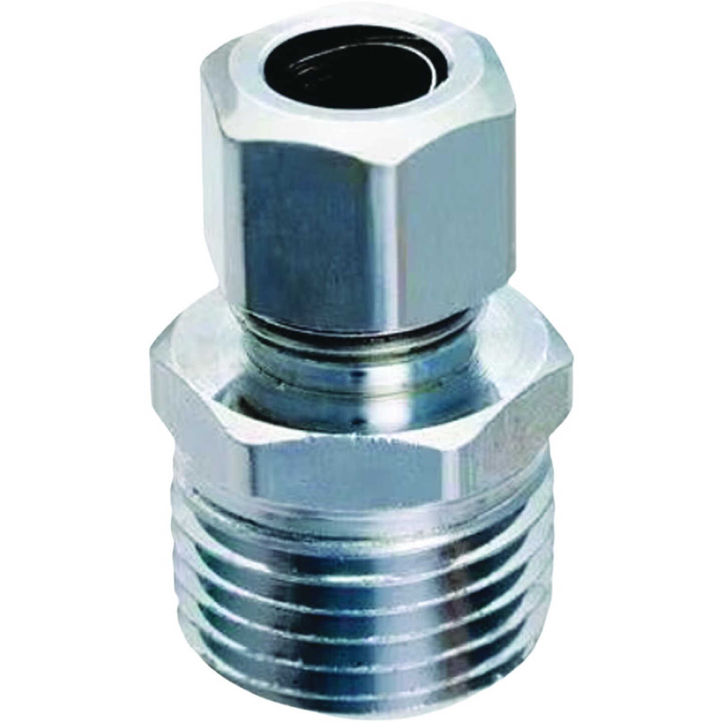 Plumb Pak 1/2 In. MPT x 3/8 In. OD Brass Compression Straight Connector Image 1