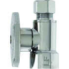 Master Plumber 1/2 In. Female Iron Pipe x 3/8 In. OD Compressions Chrome Straight Supply Stop Valve Image 1