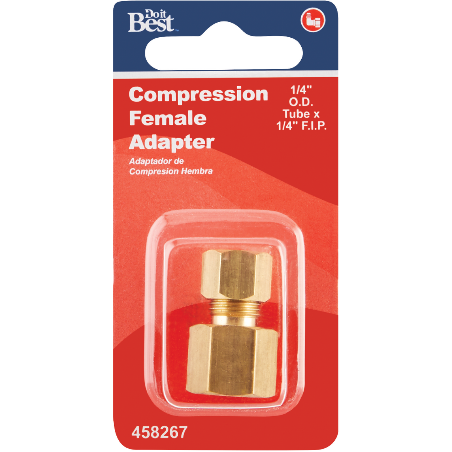 Do it 1/4 In. x 1/4 In. Brass Union Compression Adapter Image 2