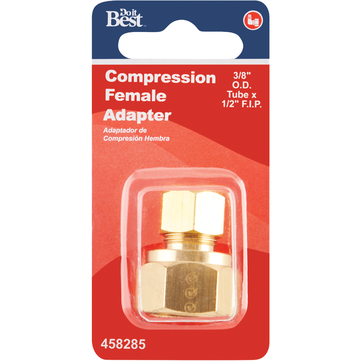 Do it 3/8 In. x 1/2 In. Brass Union Compression Adapter Image 2