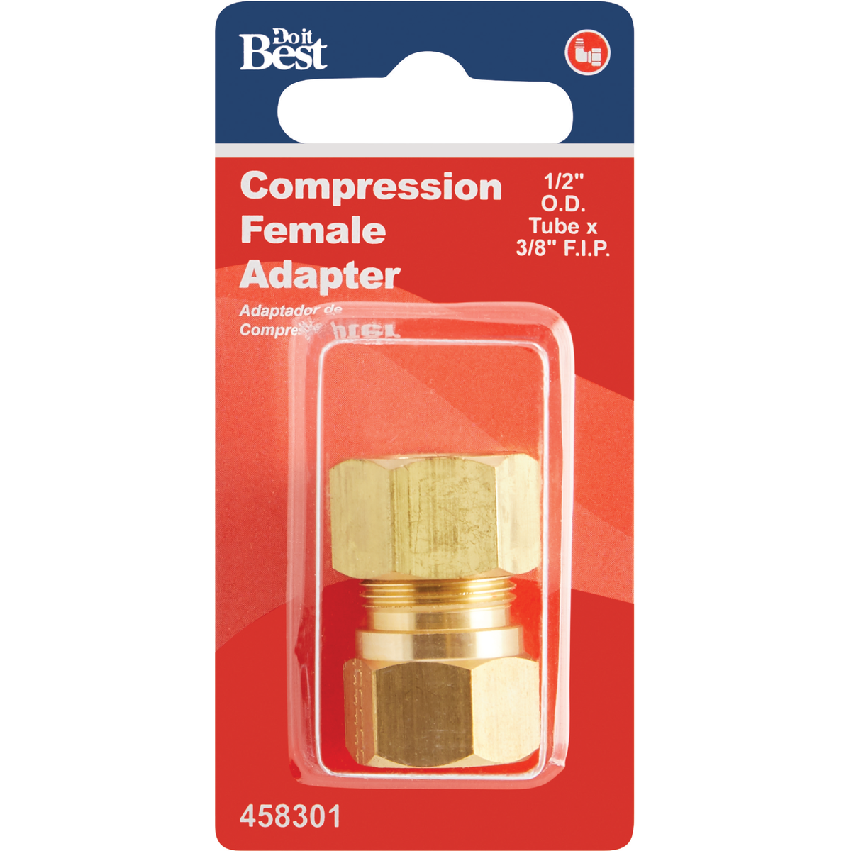 Do it 1/2 In. x 3/8 In. Brass Union Compression Adapter Image 2