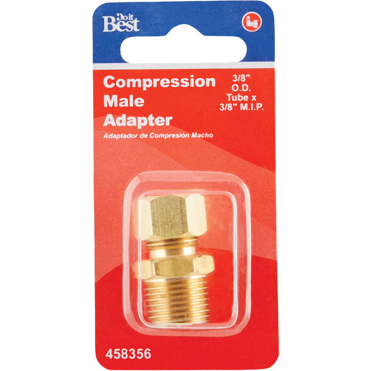 Do it 3/8 In. x 3/8 In. Brass Male Union Compression Adapter Image 2