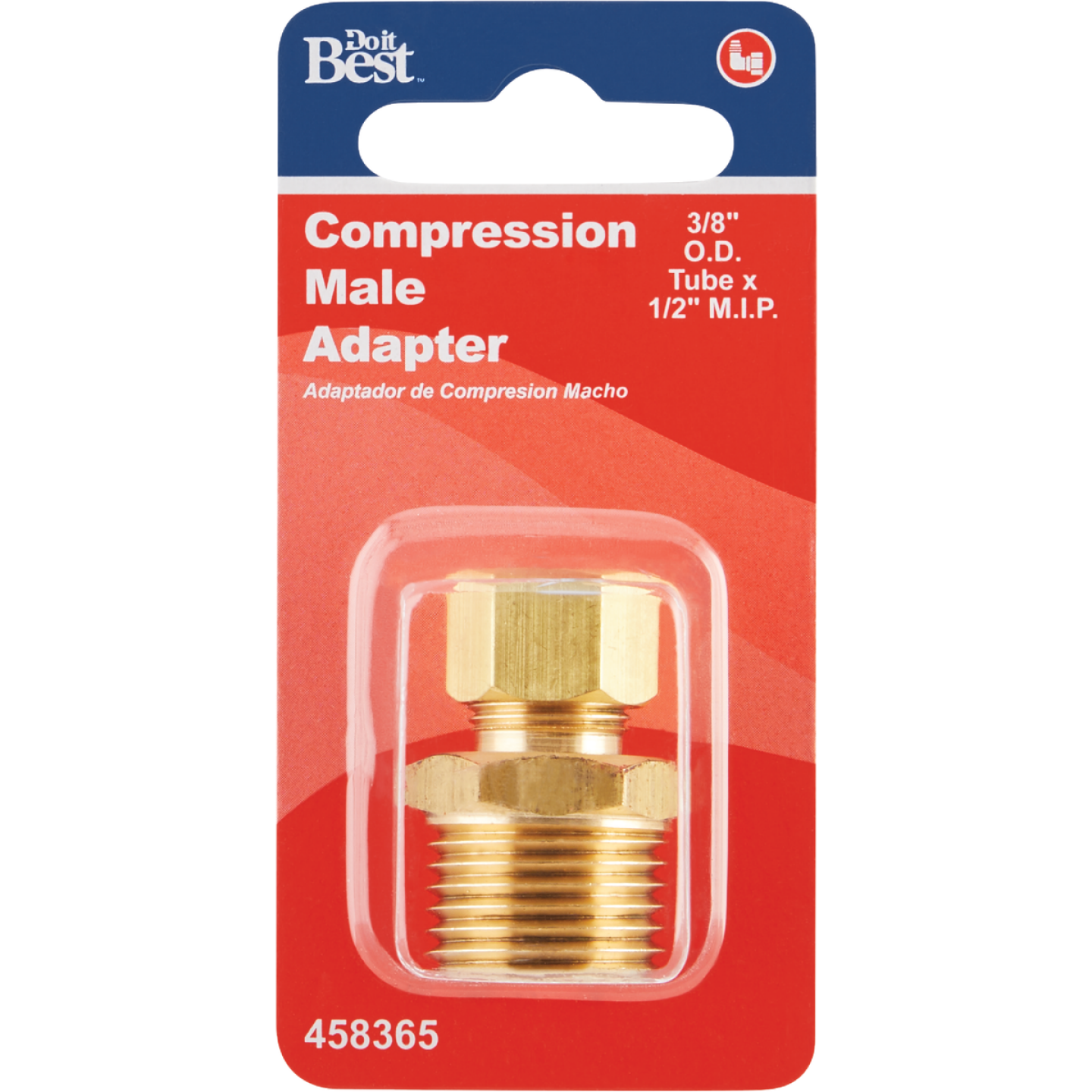 Do it 3/8 In. x 1/2 In. Brass Male Union Compression Adapter Image 2