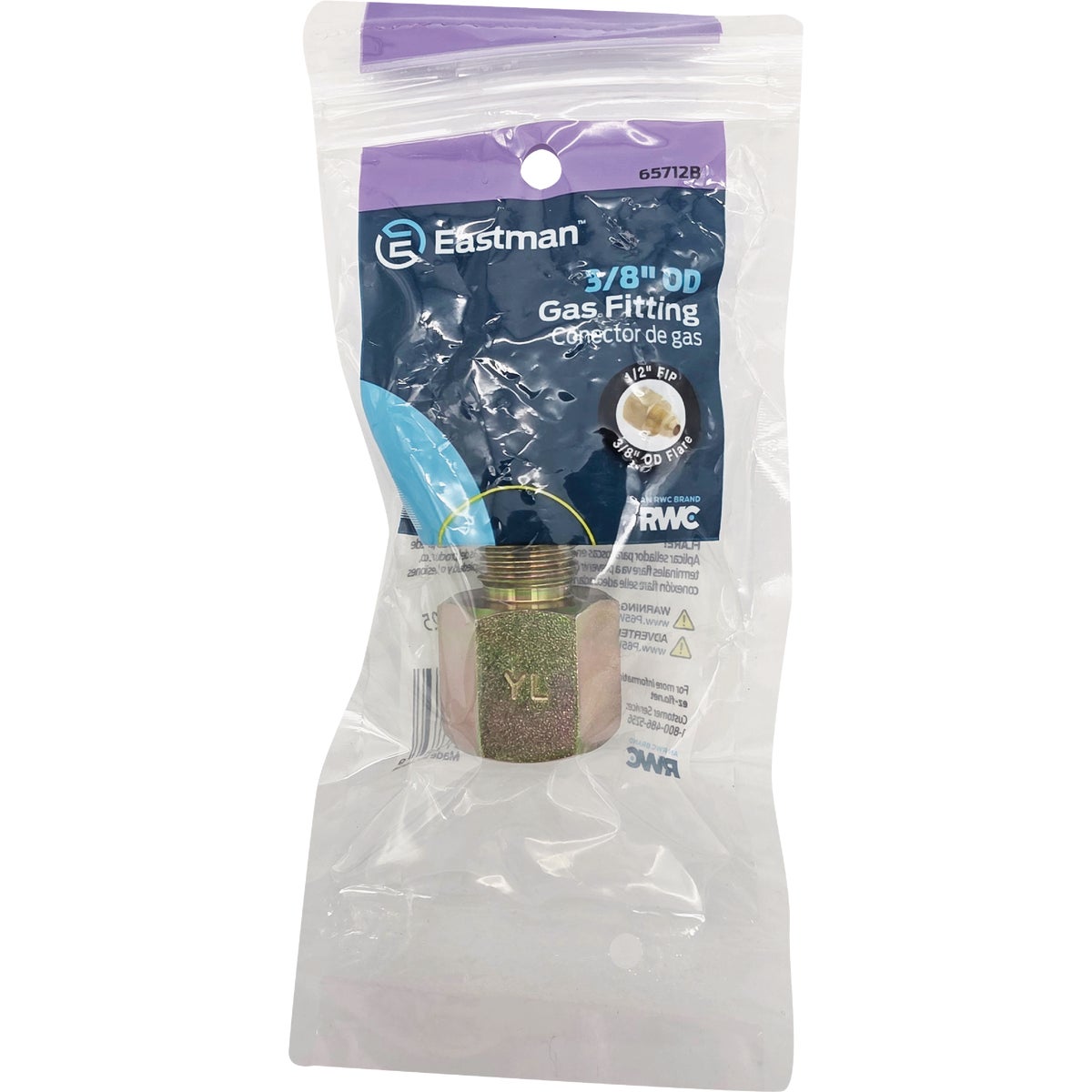 Eastman 3/8 In. OD Flare x 1/2 In. FIP Brass Adapter Gas Fitting Image 2
