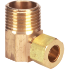 Do it 3/8 In. x 1/2 In. Male 90 Deg. Low Lead Compression Brass Elbow (1/4 Bend) Image 1