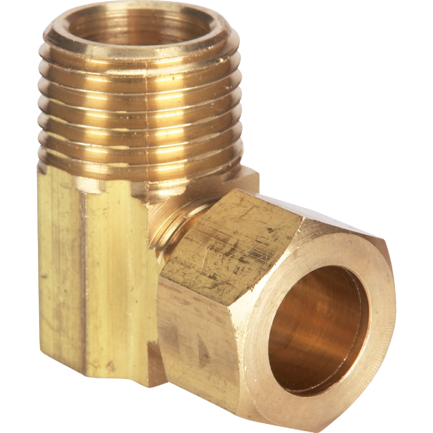 Do it 1/2 In. x 1/2 In. Male 90 Deg. Low Lead Compression Brass Elbow (1/4 Bend) Image 1