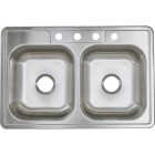Common Goods 33 In. x 22 In. x 7 In. Top Mount Double Bowl Kitchen Sink Image 3