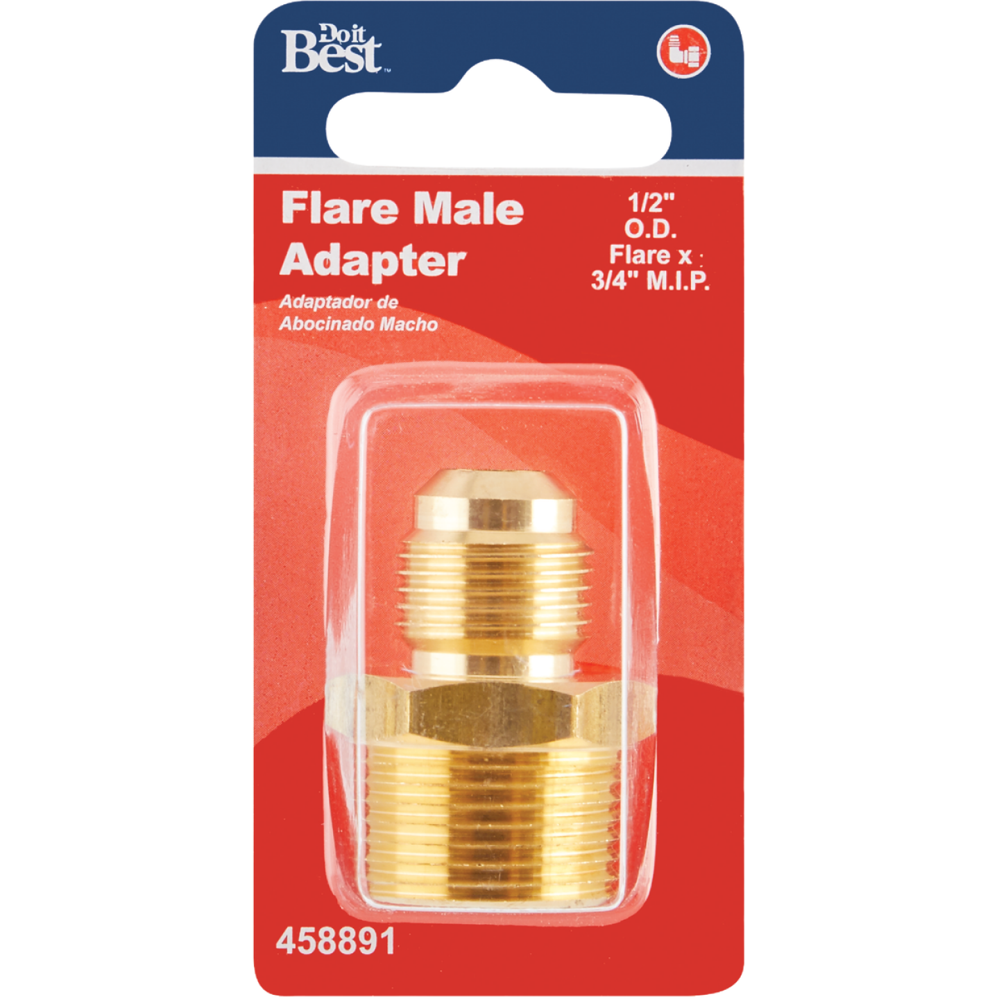 Do it 1/2 In. x 3/4 In. Brass Male Flare Adapter Image 2
