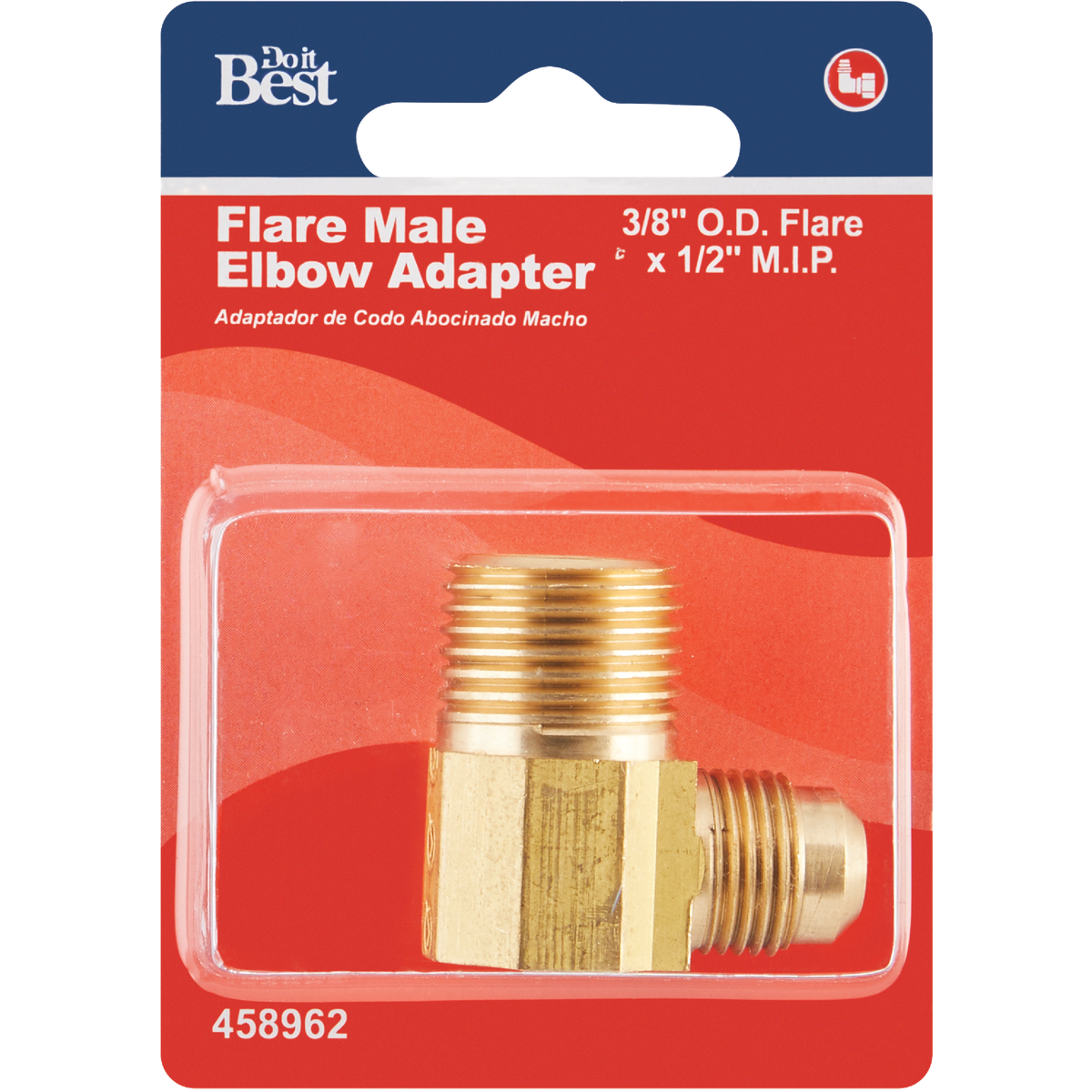 Do it 3/8 In. x 1/2 In. MIP 90 Deg. Flare Brass Elbow (1/4 Bend) Image 2